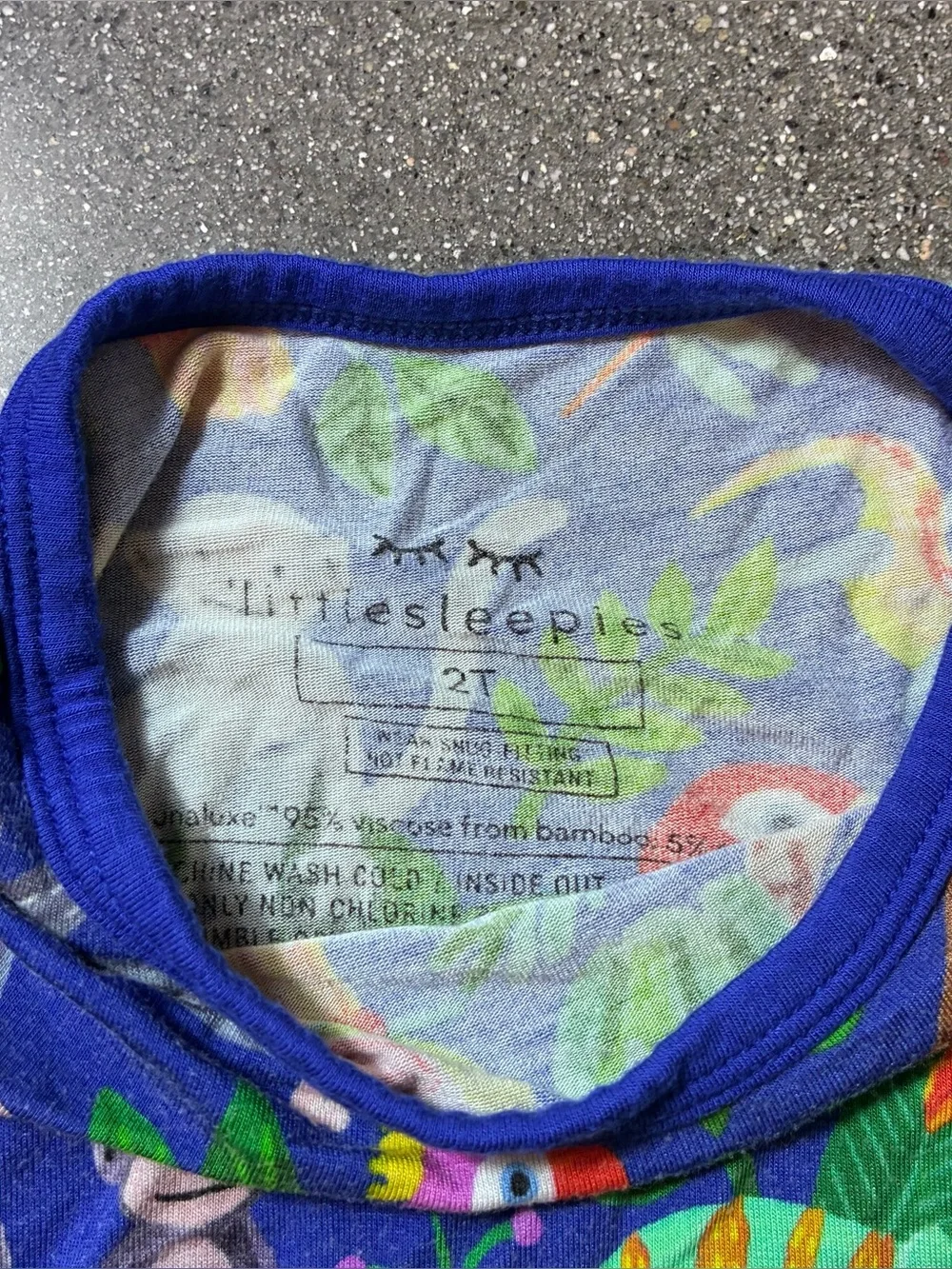 Little Sleepies Jungle Jams Treetop Tails 2T Short Sleeve Top Bamboo Pajamas
